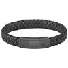 Lacoste Braccialetto in pelle da uomo Collezione ROKEL Nero - 2040285