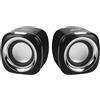 Luojuny Altoparlante audio stereo alimentato tramite USB bassi profondi portatile mini laptop cablato desktop box subwoofer 1 paio Nero