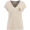 KEYLARGO Star V-Neck T-Shirt, Beige (1004), XS Donna