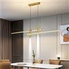 Lanekd Lampada da Soffitto Led Sospensione Dimmerabile, Moderna Lampadario per Soggiorno Sala da Pranzo Cucina Ufficio Camera da Letto (L150cm, Oro)