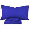 PASSION Completo letto, set lenzuola, Materiale 100% Puro Cotone, Lenzuola sopra, Lenzuolo sotto e 1 Federa da Letto, Biancheria da Letto Tinta Unita, Made in italy (Singolo, Royal Blu)