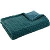 Amadeus 143179 - Plaid a zig zag smeraldo, 130 x 170 cm, multicolore