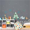 Ambiance Sticker Adesivi murali per bambini - Decorazione cameretta bambino - Adesivo da parete per cameretta bambini - Adesivo da parete con animali indiani sotto un cielo stellato - H60 x L90 cm