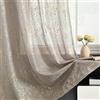 TERLYTEX Tende velate color grigio metallizzato, in lamina d'oro con glitter luccicanti, lunghezza 248 cm, per soggiorno, con tasca per asta, tende velate per la privacy, 132 x 248 cm, 2 pannelli,