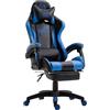 CLP Poltrona Gaming con Poggiapiedi Ignite in Similpelle I Sedia Racing Ufficio con Cuscini Removibili, Colore:Nero/Blu