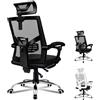 ALFORDSON Sedia da ufficio, sedia ergonomica per computer in rete girevole, sedia a rotelle traspirante, supporto lordosi regolabile, max. 180 kg, bianco