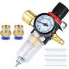profiwoab Unità di manutenzione dell'aria compressa riduttore di pressione 1/4, regolatore di aria compressa con separatore d'acqua e attacchi rapidi tedeschi per filtro compressore