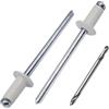 SKIR'CO (100 pezzi) Rivetti ciechi verniciati 3,2 x 8 mm, in alluminio, punta per trapano inclusa (grigio bianco RAL 9002)