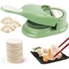 Encuryna Pasta Maker, Dumpling Maker 2 in 1 per la stampa di gnocchi, stampi per ravioli, pressa manuale, confezione per la pelle, gnocchi, verde