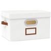 OUTBROS Scatole Portaoggetti con Coperchio, 33 x 23 x 20 cm Cesto Pieghevoli con Maniglie, Contenitori Armadio, Organizzatori per Vestiti (1 Pezzi, Bianco)