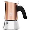 Bialetti Caffettiera New Venus 2 tazze, manico antiscottatura, non adatta all'induzione, 2 tazze (85 ml), acciaio inossidabile, colore - rame, potenza - 3600