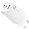 cellularline - Multipower Trio Port 65W - Caricabatteria da Rete - per Tablet, Smartphones And Laptop - Output: 65W - 3 Porte: USB + USB-C + USB-C - Bianco