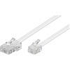 Goobay 93062 Cavo di collegamento modulare da 6 metri, Cavo Telefonico, bianco - spina RJ45 (8P4C) a spina RJ11/RJ14 (6P4C)