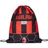 Seven - Sacca Zaino -A.C. MILAN Calcio - PATH OF VICTORY, Nero Rosso - Zaino con Chiusura Coulisse - Sacca EASY BAG Sport - Zaino Sport Bambino