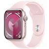 Apple Watch Series 9 GPS Cassa 45mm in Alluminio Rosa con Cinturino Sport Rosa Confetto - M-L