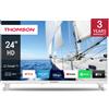 Thomson Smart TV 24 Pollici HD Ready Display LED Sistema Android DVBT2/C/S2 Classe E Wi-Fi colore Bianco - 24HG2S14CW