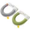 Fyfjur Copri Tavoletta WC Imbottita, 2 Pezzi Peluche Coprisedile Con Maniglia, Lavabile Tappetino del Sedile del Water, Inverno Cuscino Per Sedile Tieniti al Caldo Per Copriwater Ovali, 38x43cm