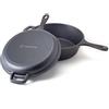 Hanseküche Casseruola in ghisa 2 in 1 con coperchio per padella, casseruola di alta qualità con padella, Ø 26 cm, padella già cotta per cucinare, cuocere pane, arrostire o brasare