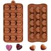 PTaizjjz Stampo in silicone a forma di cuore a forma di cuore a 15 cavità stampo per cioccolato mini diamante a forma di cuore stampi per fusione di cera fai da te stampi per cottura di San Valentino