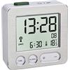 TFA Dostmann Sveglia da comodino digitale, 60.2545.54 radiocontrollata, con temperatura, allarme, funzione snooze, plastica, bianco/argento
