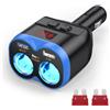 NEUTYPECHIC Caricabatteria da Auto Accendino Accendisigari, USB C Splitter, 180W Adattatore per 12V/24V PD QC 3.0 Con Interruttore Voltmetro LED, Adatto per Telefoni cellulari, Tablet, GPS