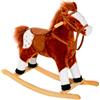 DecHome Cavallo a Dondolo in Legno con Suoni Cavalcabile per Bambini da 3+ Anni colore Marrone - 330004BN