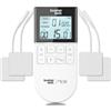 Boston Tech® Elettrostimolatore Muscolare | 3 in 1: TENS EMS Fitness | Sollievo Efficace dal Dolore + Allenamento | 2 Canali + 50 modalità + 16 Livelli di Intensità + Include Custodia + 4 Elettrodi