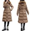 Windsfinr Cappotti invernali da donna, lunghi piumini foderati in pelliccia sintetica cappotto capispalla da donna parka giacca invernale da ragazza giacca a vento antivento da donna lungo piumino imbottito,