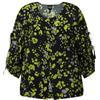 Ulla Popken Camicia con Bottoni e Pois Stampa 830255 Donna, Nero, 56/58 IT