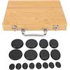 Sonew 16pcs Hot Stone Warmer Box, Riscaldamento Rapido a Forma Rotonda Rilascio della Tensione Riduce la Pressione Set di Pietre per Massaggio, Pietra per Massaggio Riscaldata per il Salone di Casa(EU)