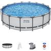 Bestway Set piscina grigio chiaro da 488x122 cm