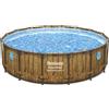 Bestway Piscina base struttura e liner Power Steel Swim Vista da 488x122 cm legno