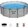 Bestway Set piscina da 427x122 cm effetto pietra
