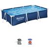 Bestway Set piscina da 300x201x66 cm blu scuro