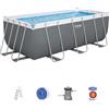 Bestway Set piscina da 412x201x122 cm grigio scuro