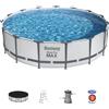 Bestway Set piscina da 457x107 cm grigio chiaro