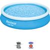 Bestway Set piscina fuori terra rotonda Fast Set gonfiabile da 366x76 cm azzurro