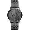 Armani Exchange Orologio da uomo, movimento a due lancette, orologio in acciaio inossidabile con cassa da 40 mm e cinturino in pelle o acciaio, Nero (Black)