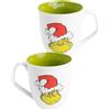 United Labels - Tazza Grinch 350 ml, Verde Bianco, Tazza da caffè in ceramica, Tazza per caffè, Tazza natalizia