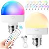 BORDEAG Lampadina Ricaricabile USB C, 2 Pezzi E27 Lampadina Ricaricabile 15 Colore USB-C Con Telecomando, Lampadina Con Batteria, Lampadina A Batteria Per Interni, Esterni, Campeggio