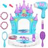 Generico Specchiera Make-Up Giocattolo per Bambini 3 Anni +, Toeletta con Luci e Suoni tema Principesse, Accessori di Bellezza Inclusi, Trucco, Asciugacapelli Make-Up, Gioco