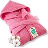 ELEVAVIDA Accappatoio da donna con cappuccio in morbido cotone - extra morbido e confortevole - accappatoio lungo in spugna - certificato Oeko-Tex, Rosa fucsia, M