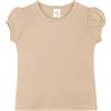 Lilax T-shirt basic da ragazza in cotone con maniche corte a sbuffo, Marrone, 6 anni