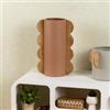 DEGHI Vaso da interno h 40 cm in metallo e legno marrone chiaro - Pleyton