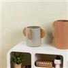 DEGHI Vaso da interno h 22 cm in metallo e legno grigio chiaro - Pleyton