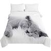 Chickwing 3D Gatto Stampa Trapuntino Copriletto Trapuntato Matrimoniale Singolo, Chickw11 Coperta Primaverile Estivo Trapunta Goffrato Coperta Leggera per Camera da Letto (Gatto Grigio B,150x200cm)