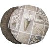 Russo Tessuti Set 6 Cuscini Sedie Rotondi Cucina Coprisedia Elastici Imbottiti Tinta Unita-Shabby Beige
