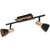 Eglo LED Lampada da soffitto Barnham, lampada a 2 fiamme, faretti da soffitto in metallo, lampada soggiorno nero e rame, lampada corridoio, faretti con lampadine GU10, luce calda
