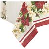 Elrene Home Fashions Tovaglia in tessuto resistente alle pieghe, motivo stella di Natale, rosso e bianco, rettangolare, 152,4 x 259,1 cm, multicolore