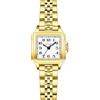 VXFAIZY Orologio Da Donna Quadrato Delicato Con Numeri Arabi Facili Da Leggere, Orologio Da Vestito Da Donna (Gold-White)